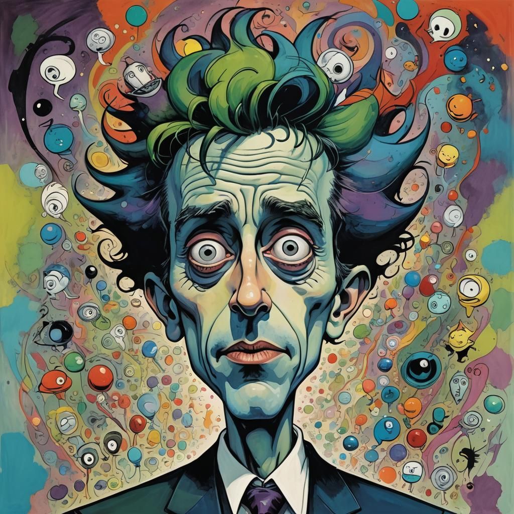 George Jetson Portrait in Tim Burton Style