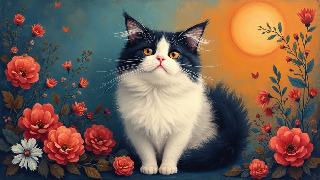 Modern Art Ragdoll Cat Wallpaper