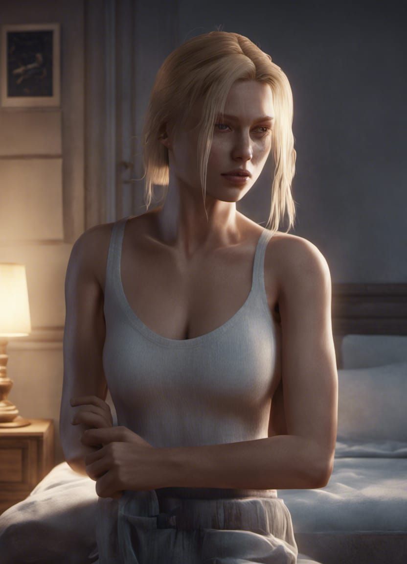 Dramatic Bedroom Scene in 3D Game Style