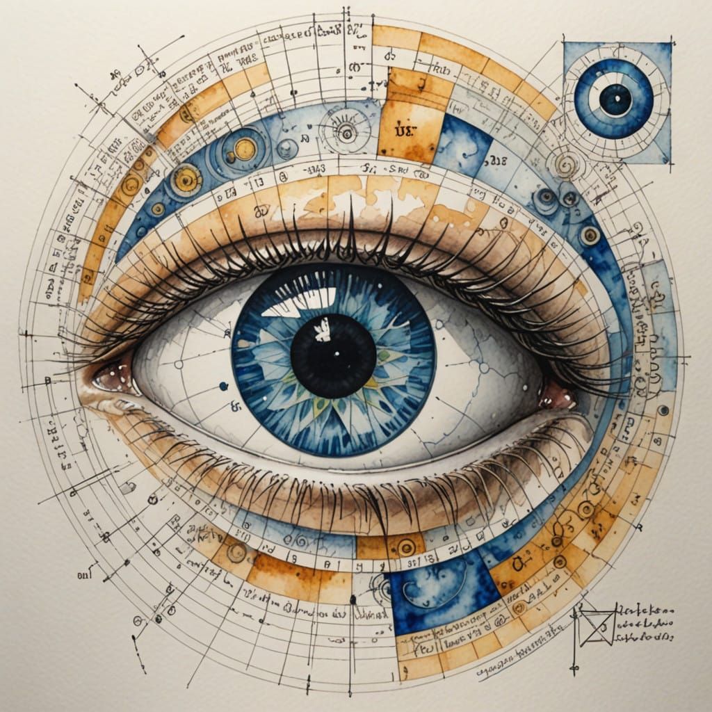 Eye in a Vortex of Math and Golden Proportions