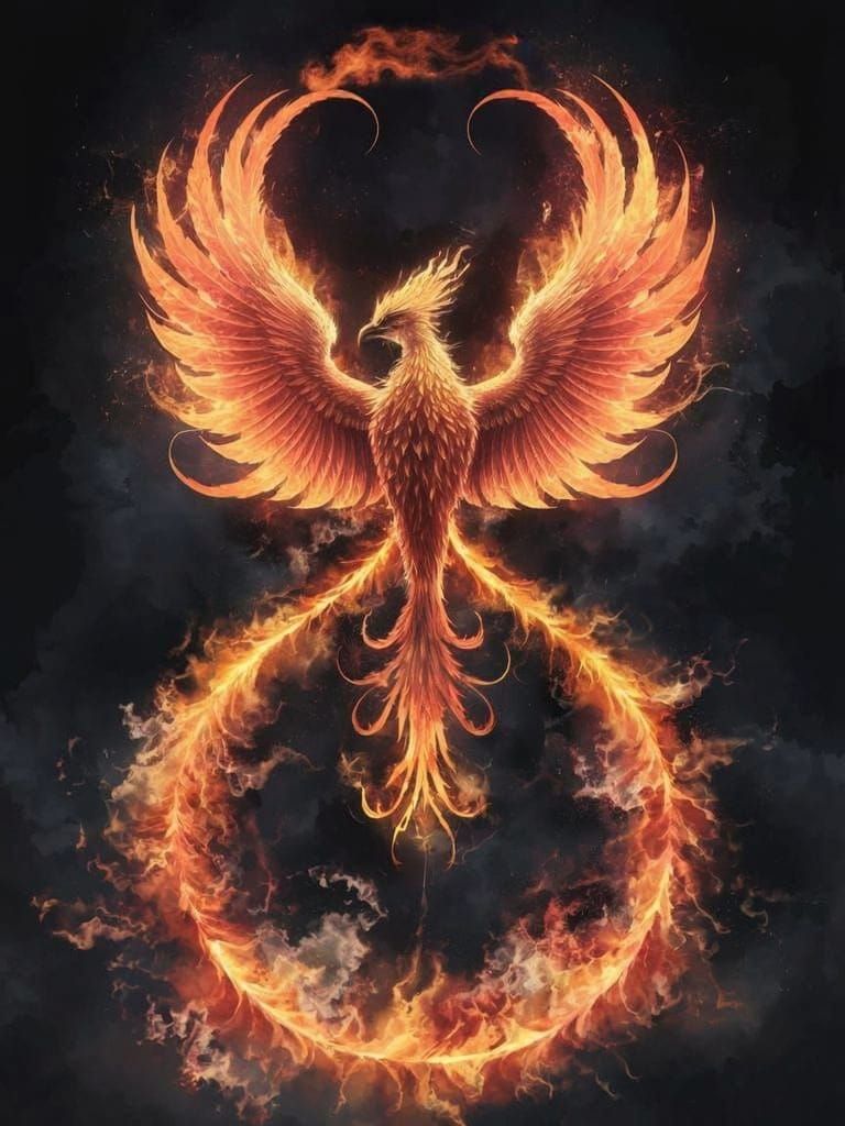 Eternal Phoenix in Fiery Blaze