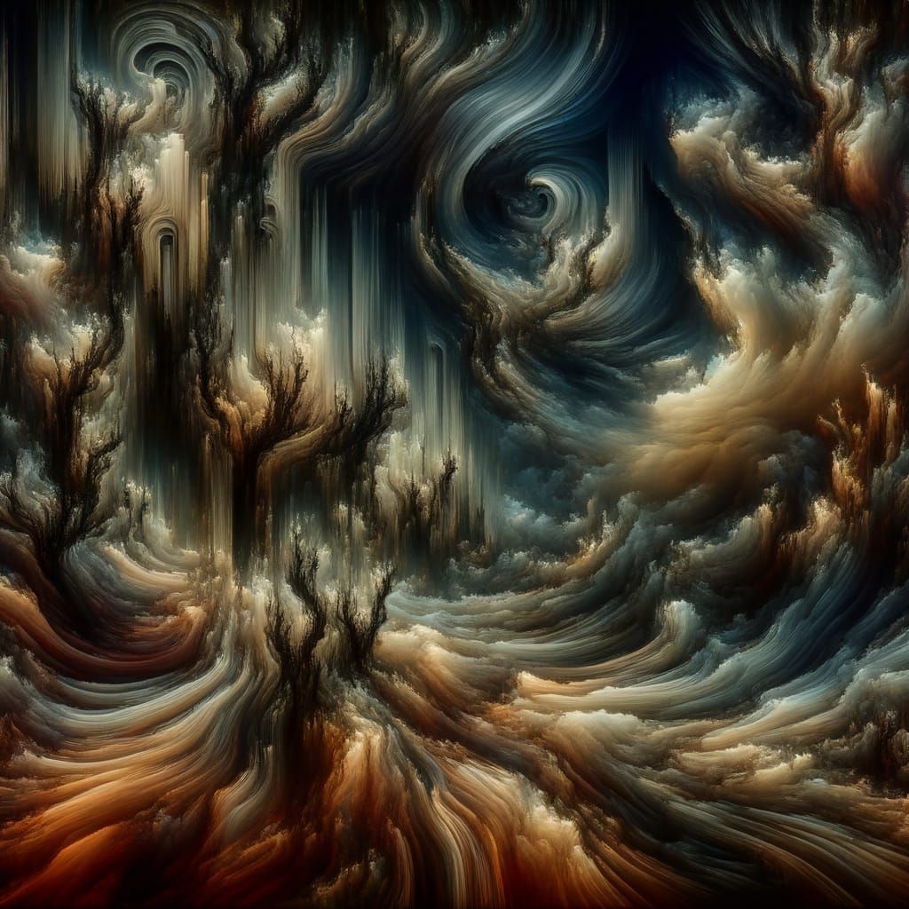Surreal Horror Scene in Dark Abstract Style