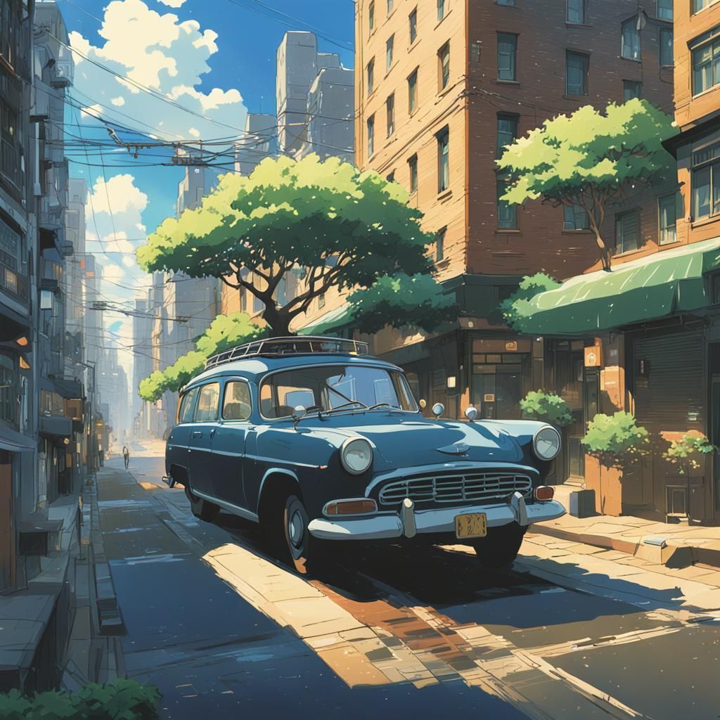 New York in Studio Ghibli Anime Style