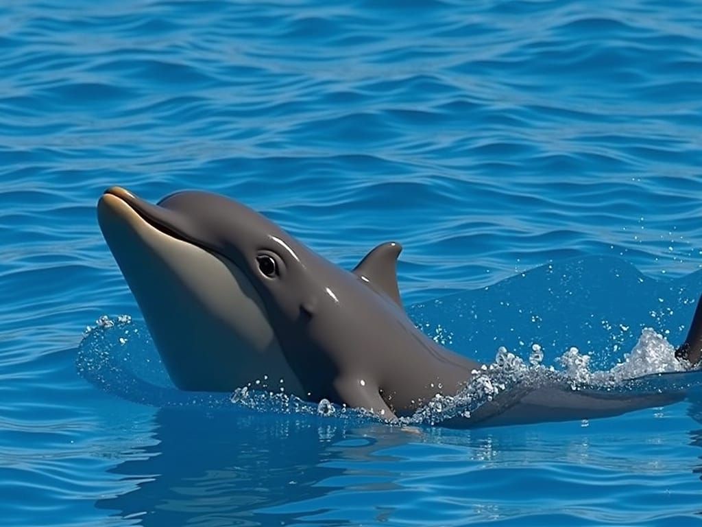 Dolphin Jump: 3D Digital Art in Pixar Style