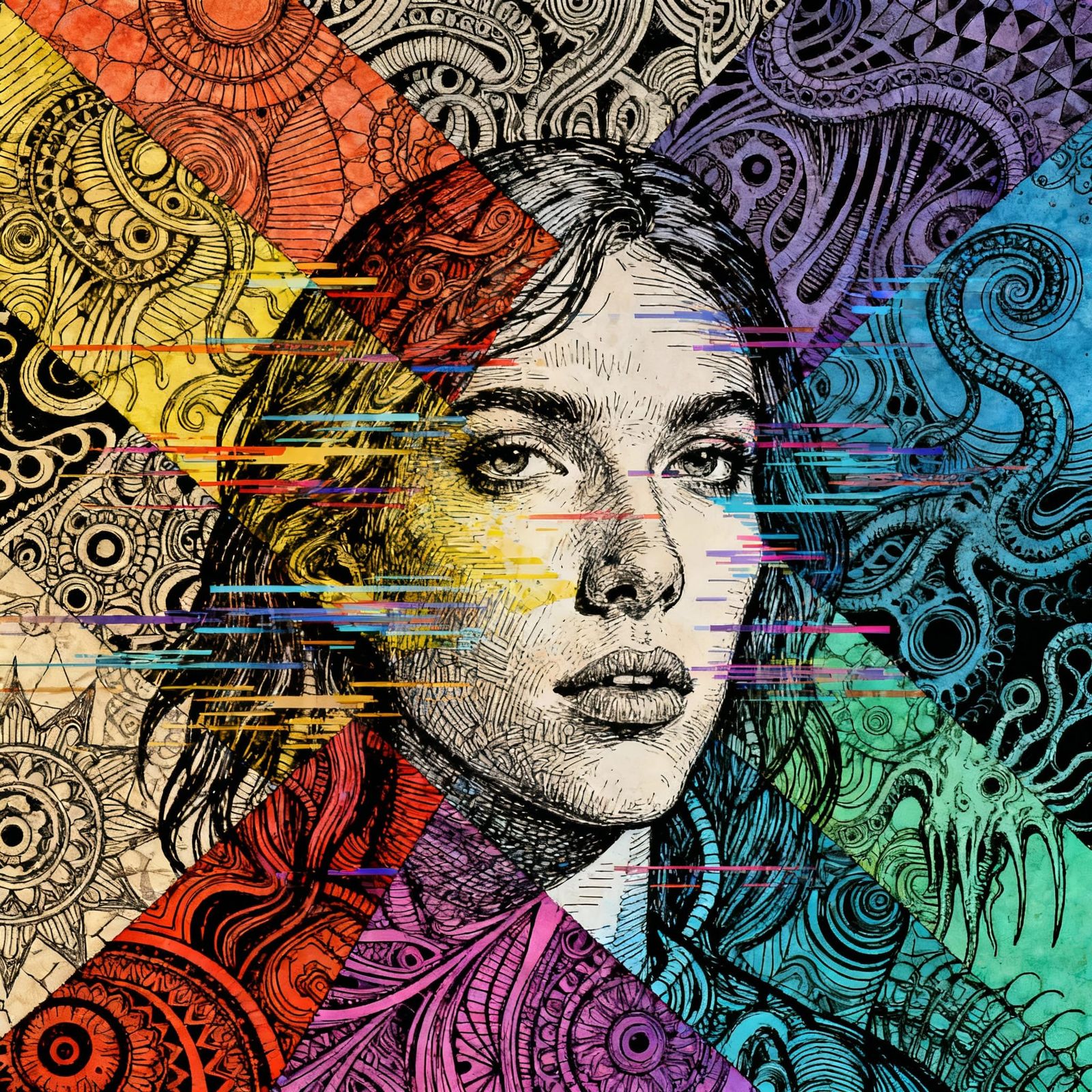 Eldritch Zentangle Scratch Art Pattern