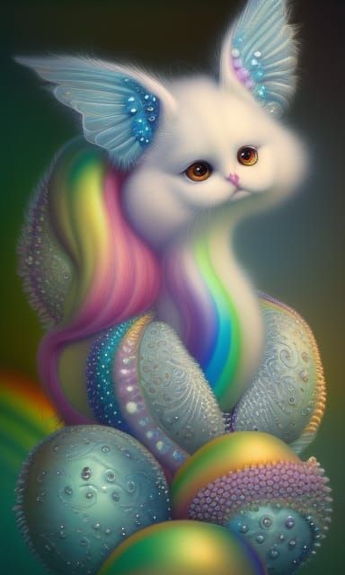 Magical Pearlescent Filigree in Iridescent Rainbow Hues