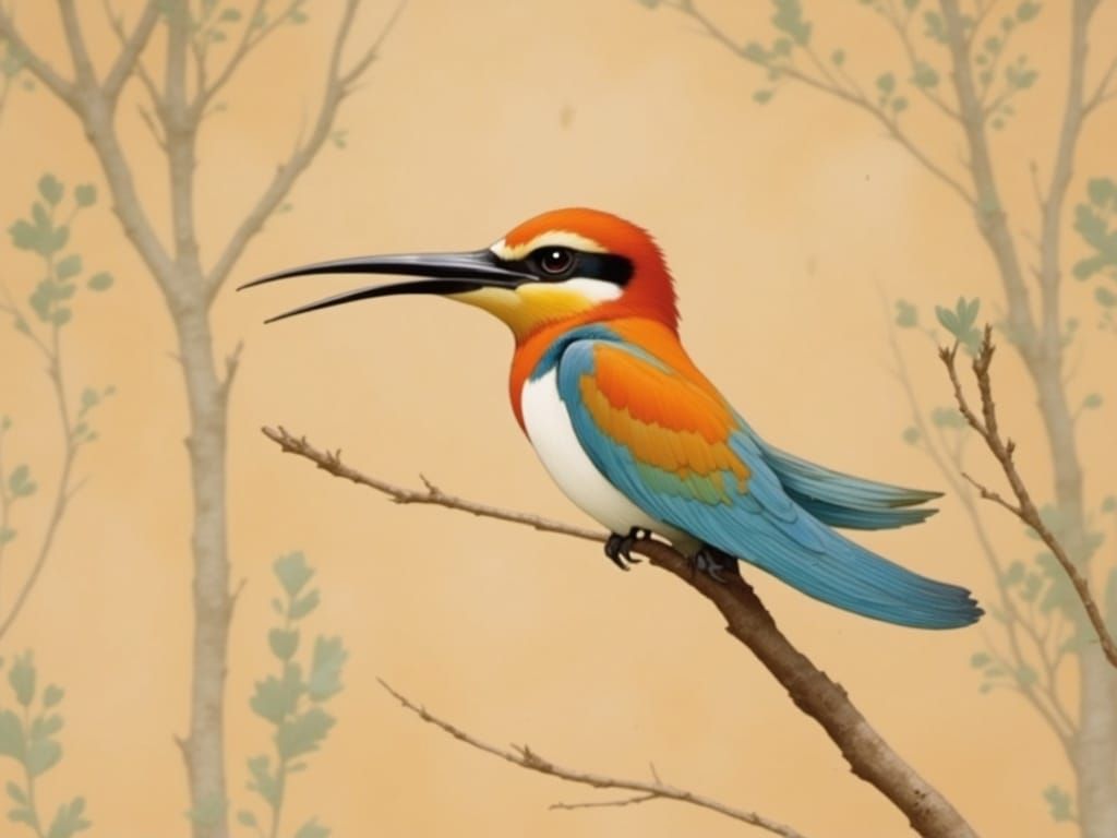 Ethereal Bee-Eater Flies Over Greek Maiden