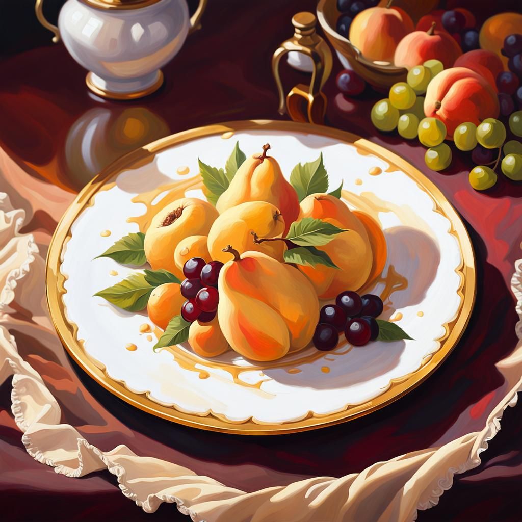 Still Life with Fruit in Dutch Master Style