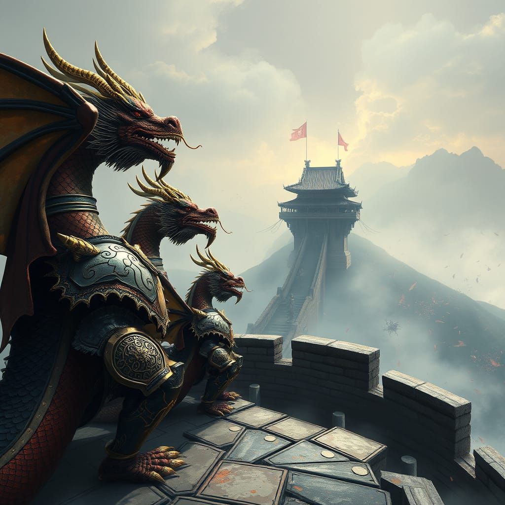 Armored Dragons Guarding the Great Wall of China