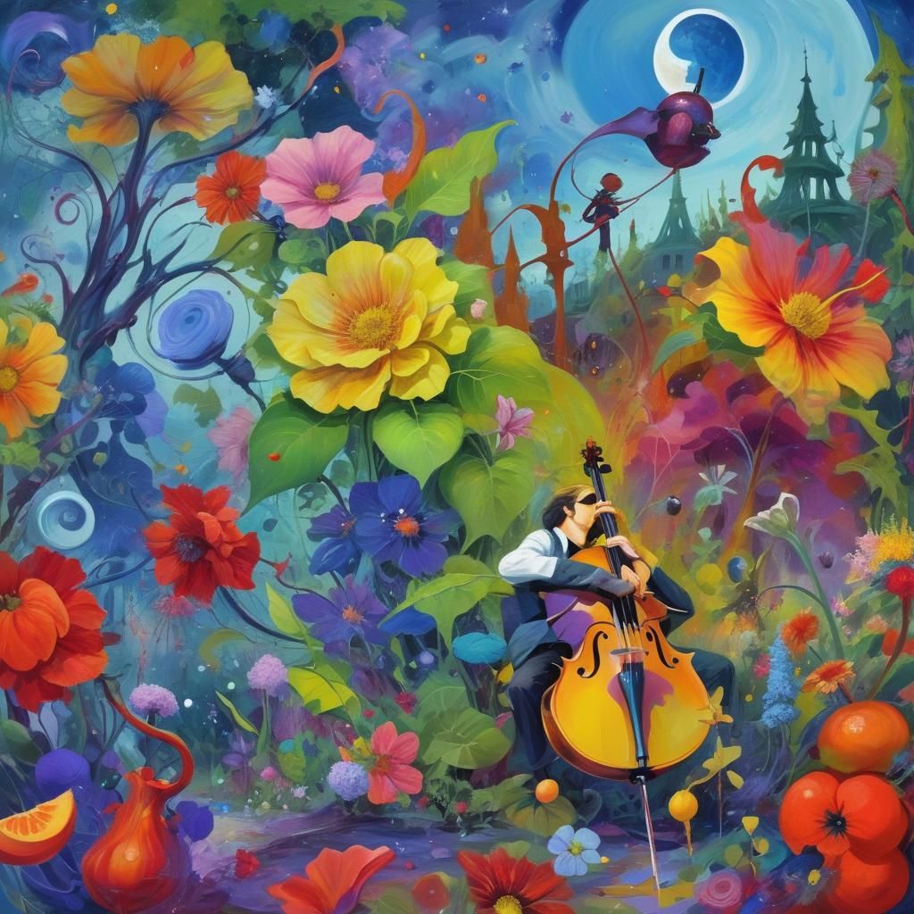 Surreal Dream Garden Serenade in Abstract Style