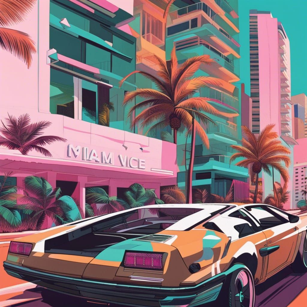 Miami Vice Inspired Digital Art