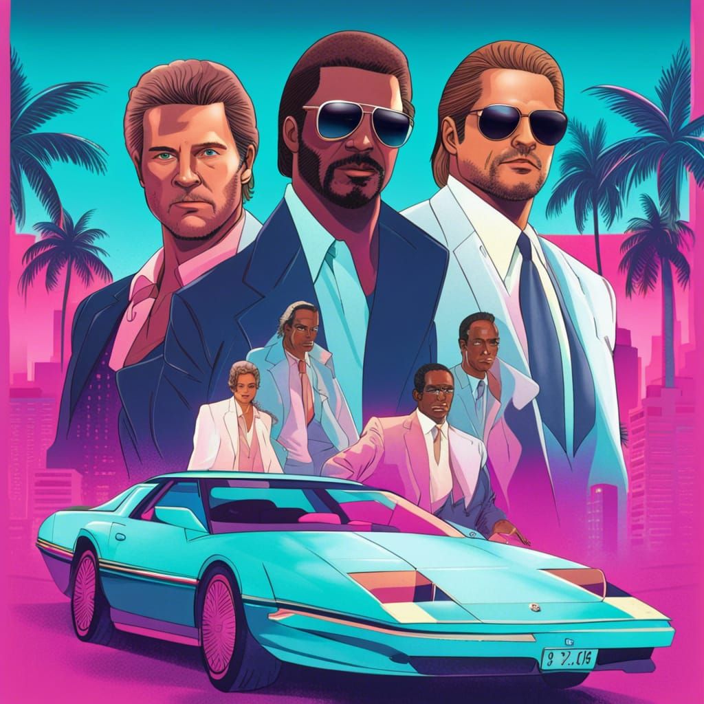 Miami Vice Inspired Neon Landscape