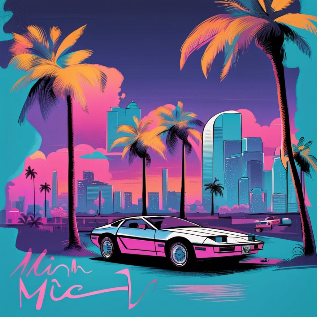 Miami Vice Inspired AI Art
