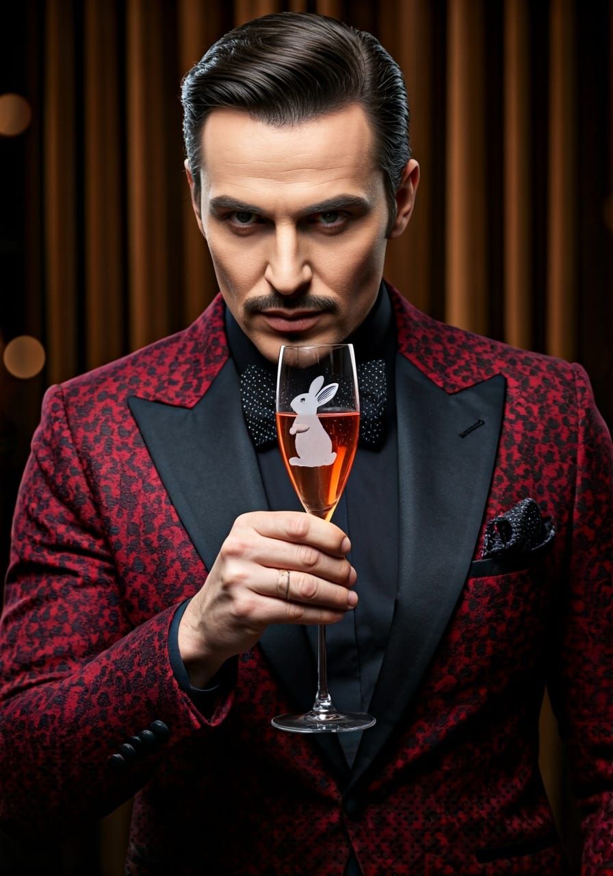 Glamorous Gentleman with Champagne Flute