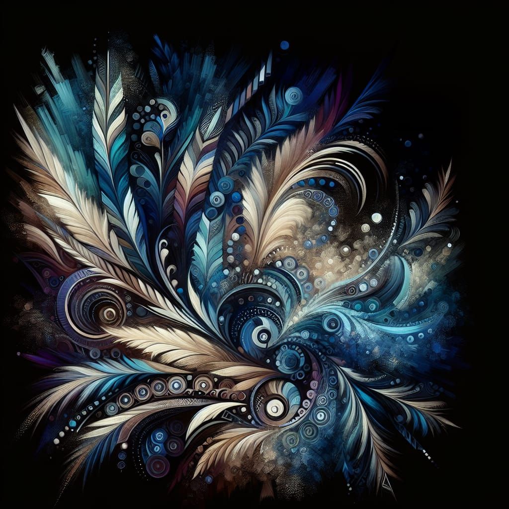 Ethereal Native American Digital Paper in Oil Painting Style