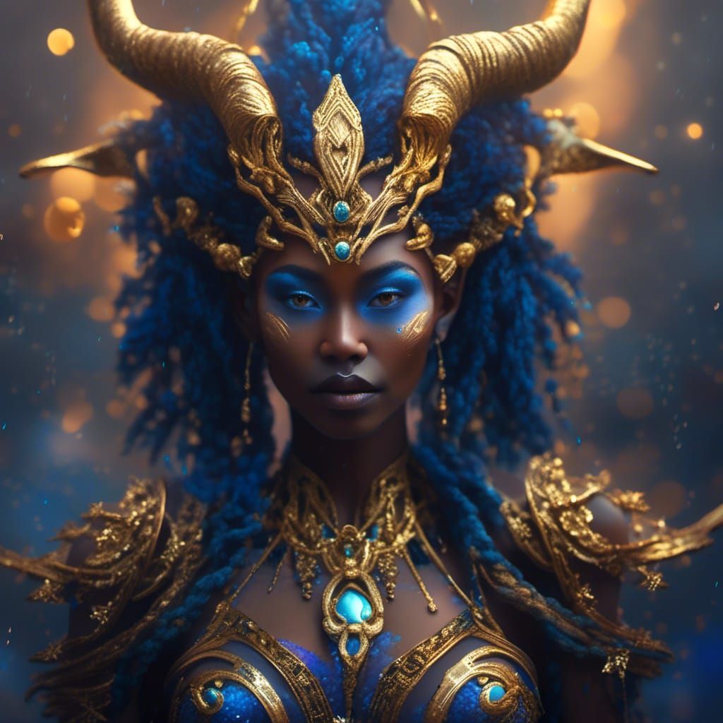 Indigo Shadowcaster, D&D Character Art