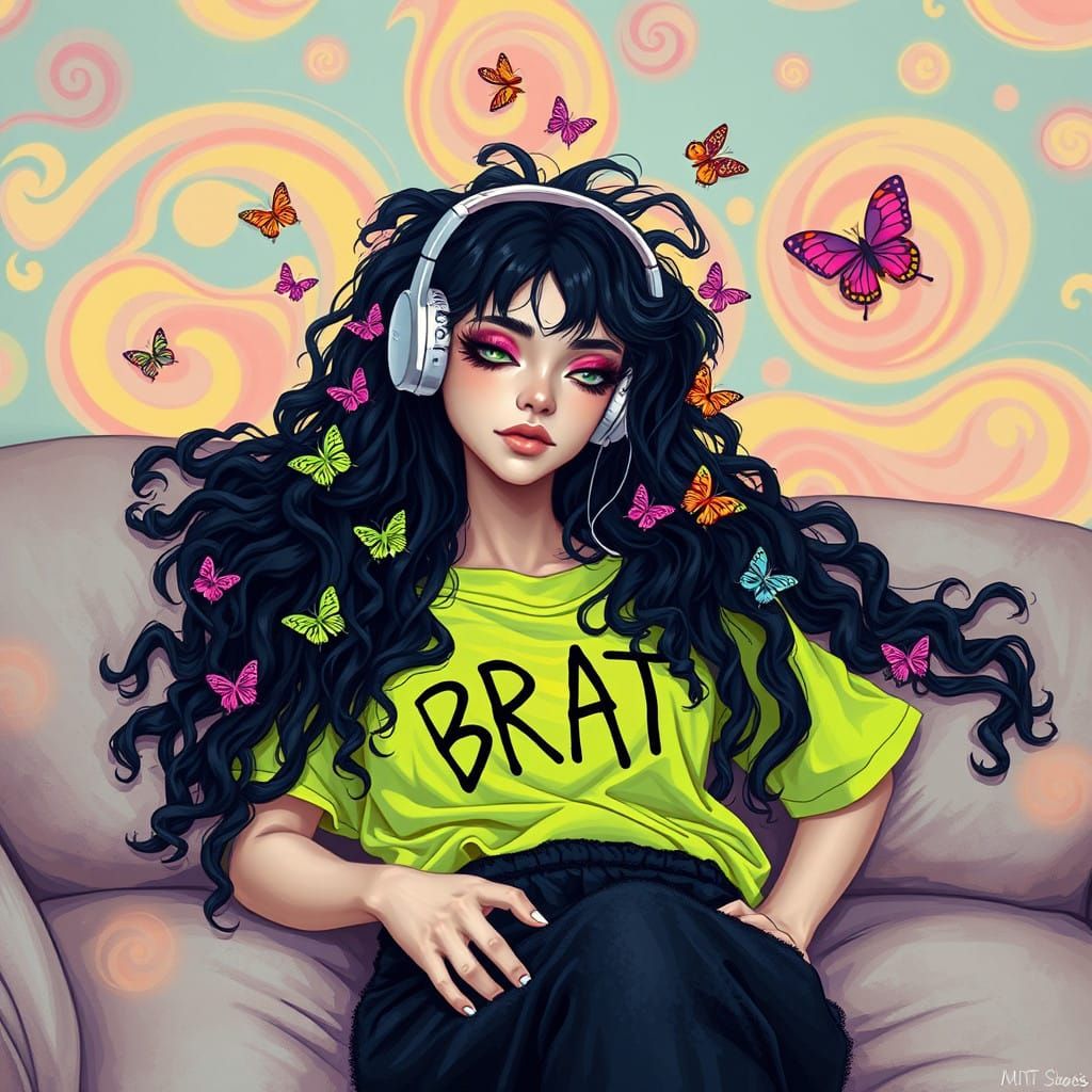 Whimsical Brat Girl in Candyland Wonderland