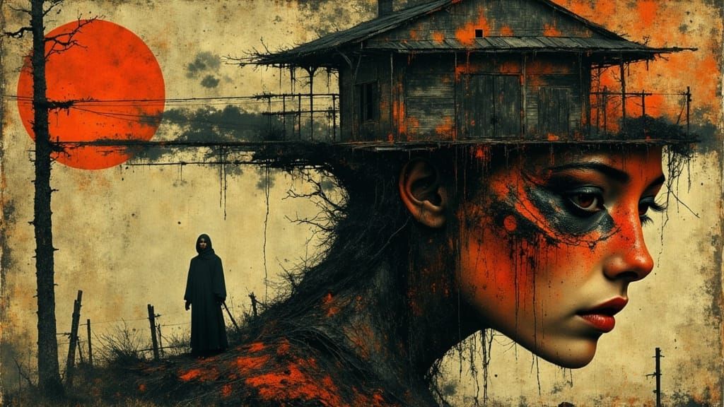 Ethereal Corvids in a Haunting Halloween Scene