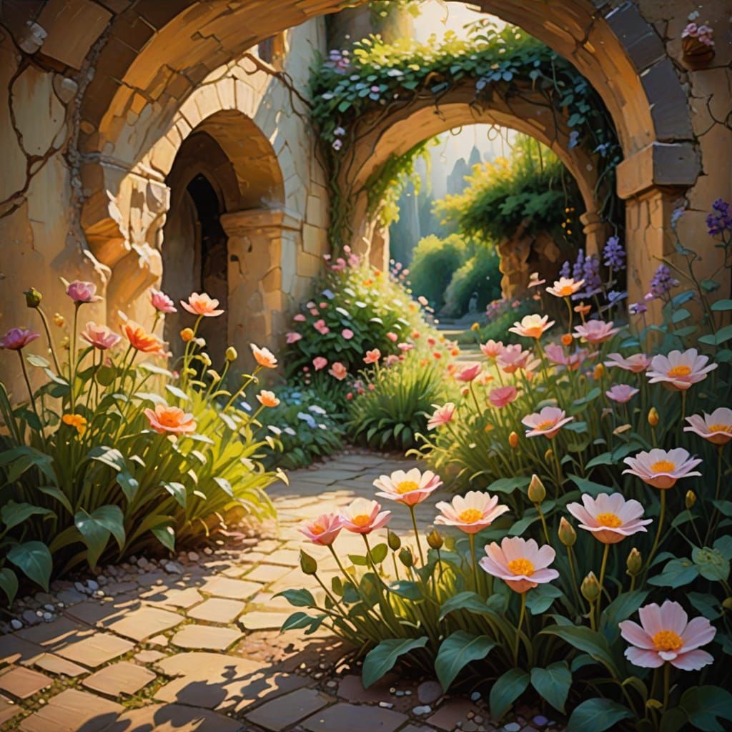 Whimsical Impressionist Bloom in an Underground Eden