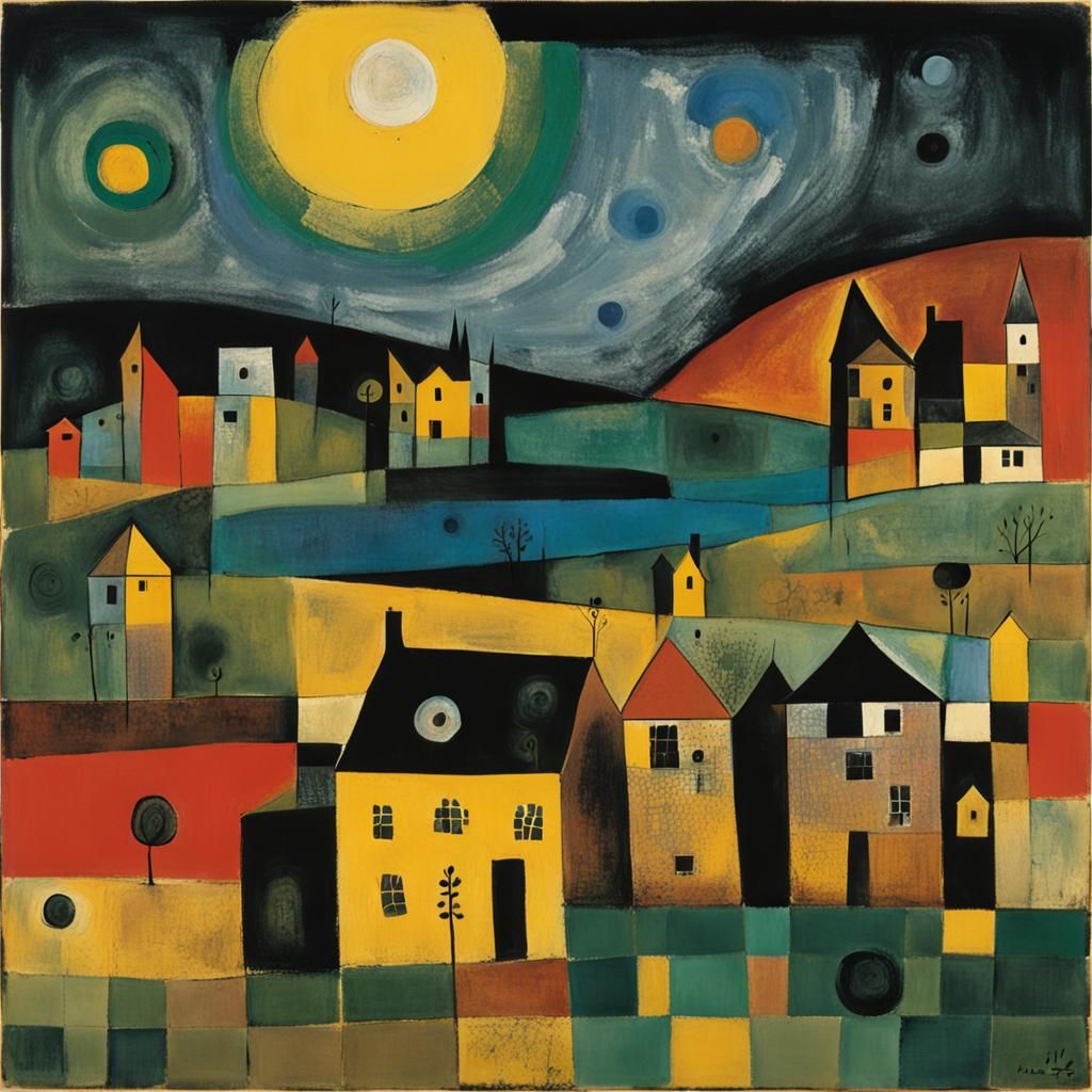 Abstract Landscape in Style of Piper and Klee