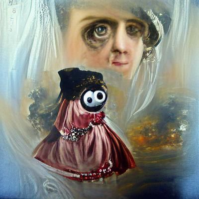 Googly-Eyed Girl in Victorian Dress: Mannerist Portrait