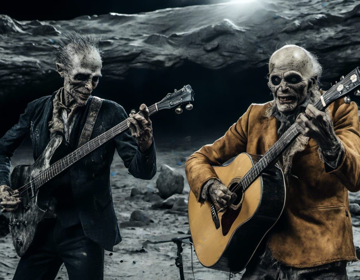 Lunar Musicians: Dark Surreal Concert on the Moon