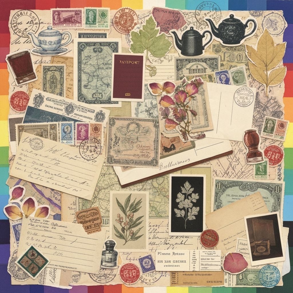 Vibrant Collage of Ephemera and Memories