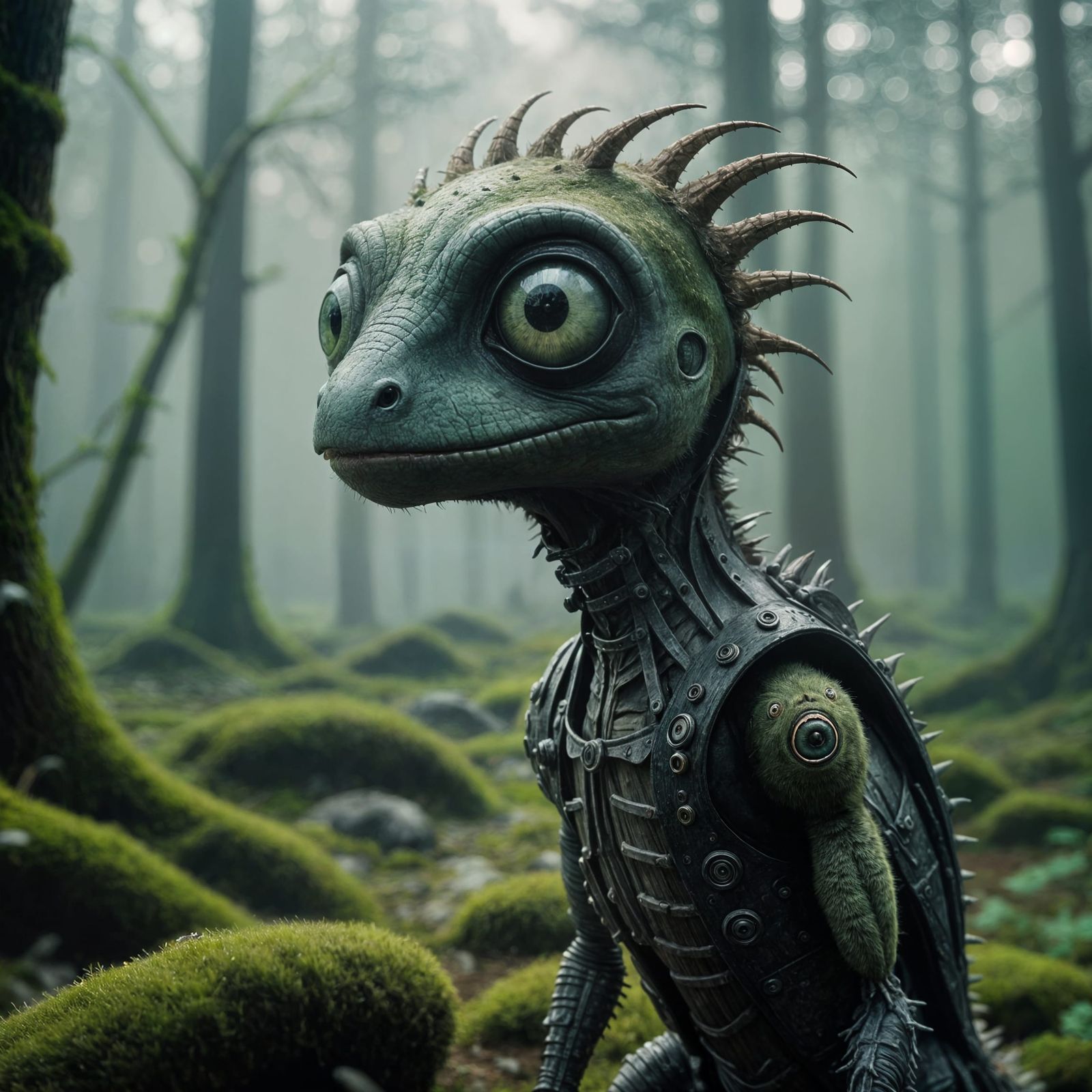 Tim Burton-esque Stitched Creature Gazing