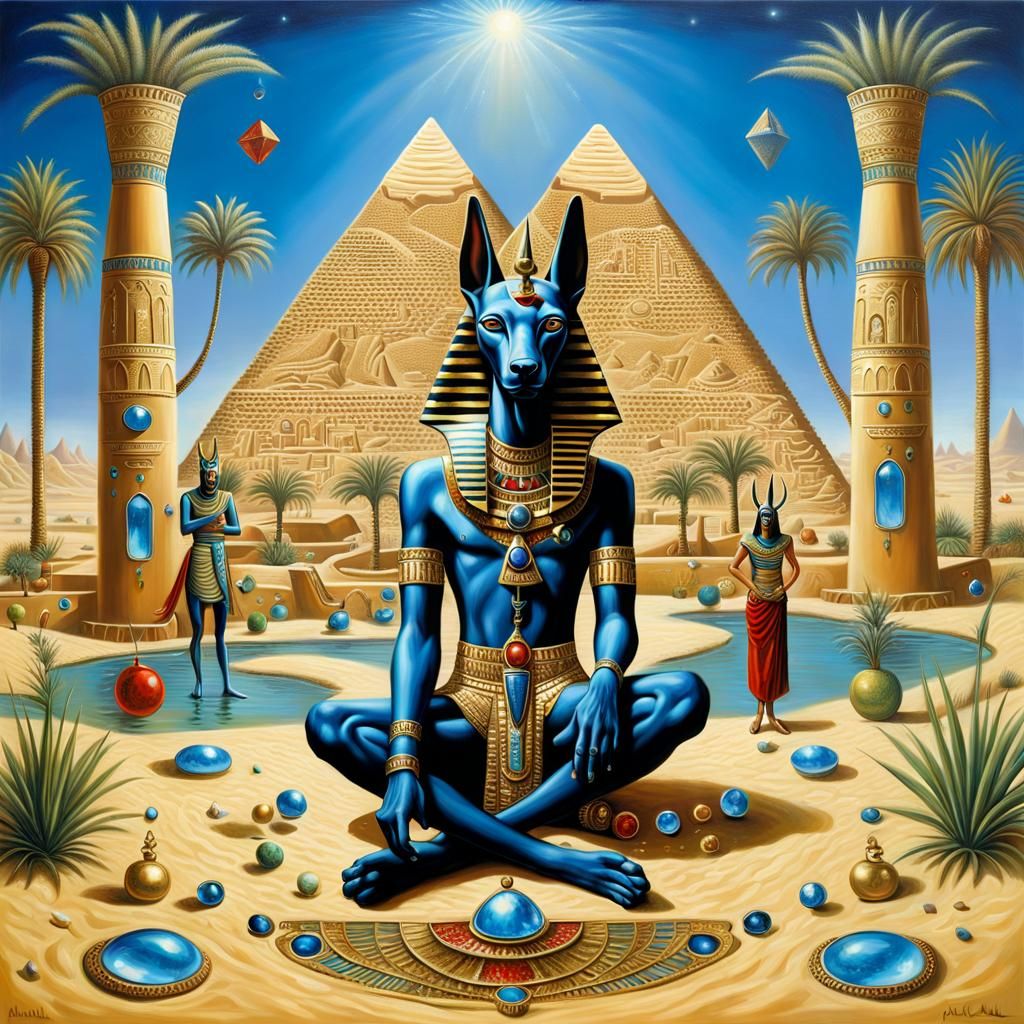 Ornate Oasis: Anubis in a Galactic Egypt
