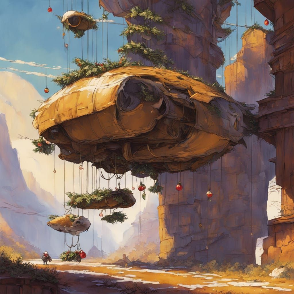 Ferrets in Festive Wonderland, Rendered in Whimsical 3D