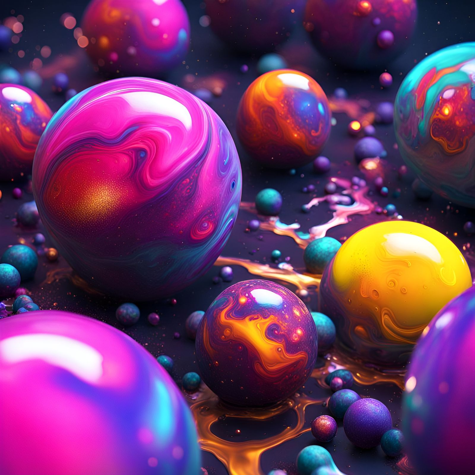 Cosmic Fairy: Neon Splash Art in Galactic Style