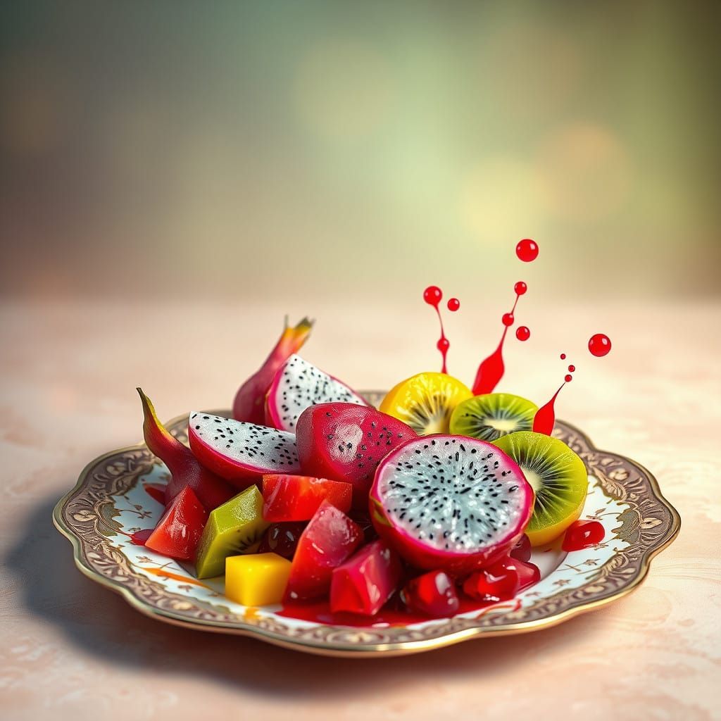Exotic Fruits in Ethereal Glow