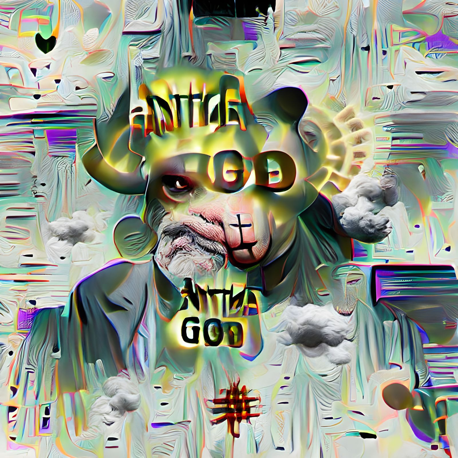 Antigod: A Dark and Surreal AI Image