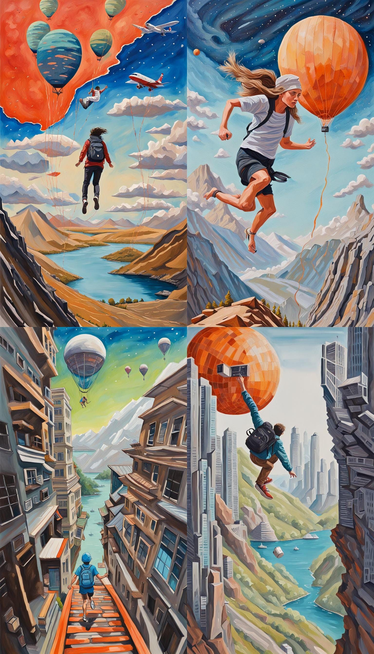 Gouache Time Traveler Leaps Into Unrecognizable Future