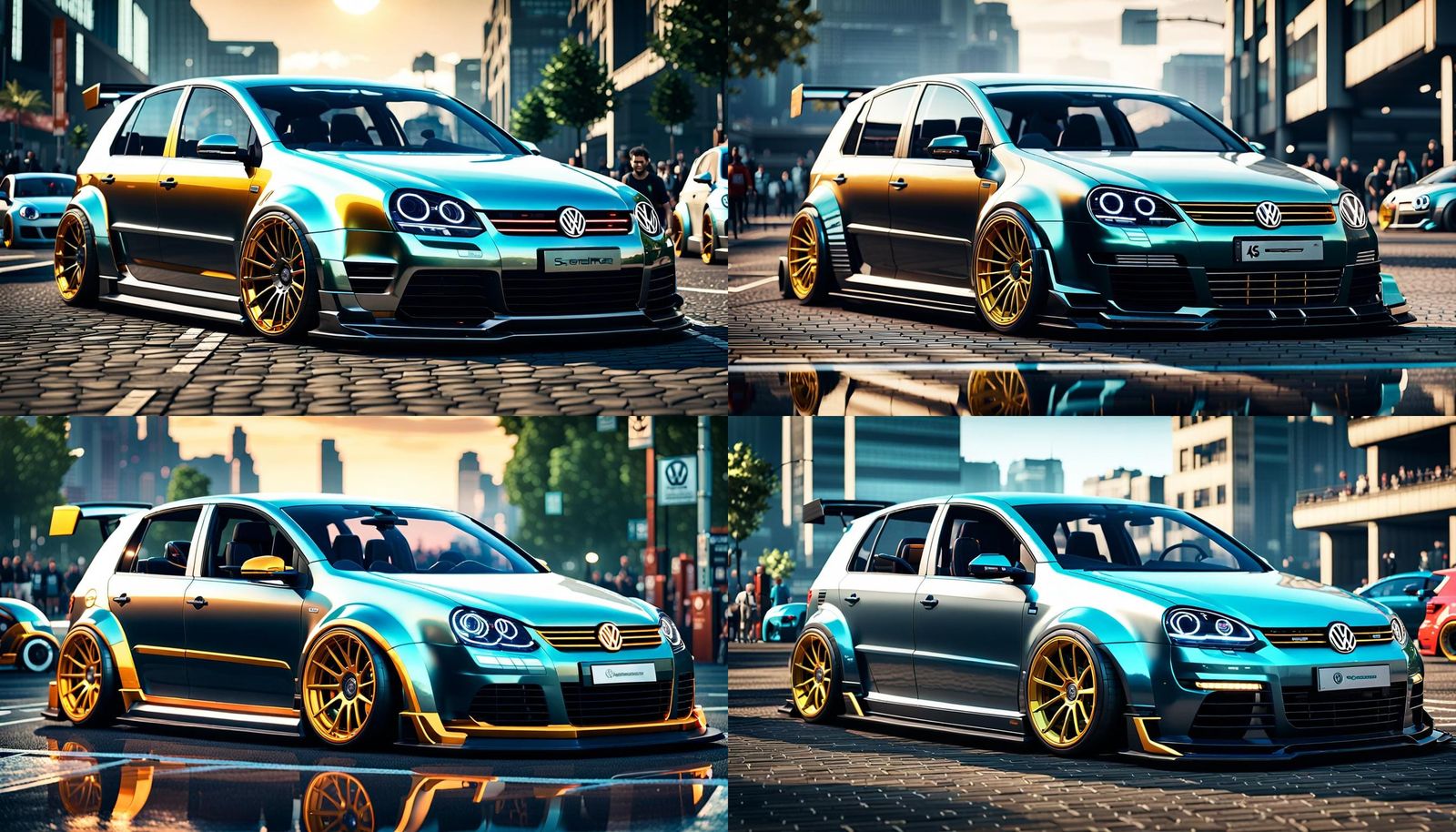 Volkswagen MK5 Wide Body Kit in Solarpunk Style