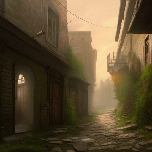 Abandoned Alleyway Matte Painting in Unreal Engine
