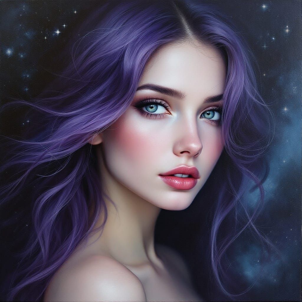 Ethereal Portrait of a Captivating Woman in Pre-Raphaelite S...