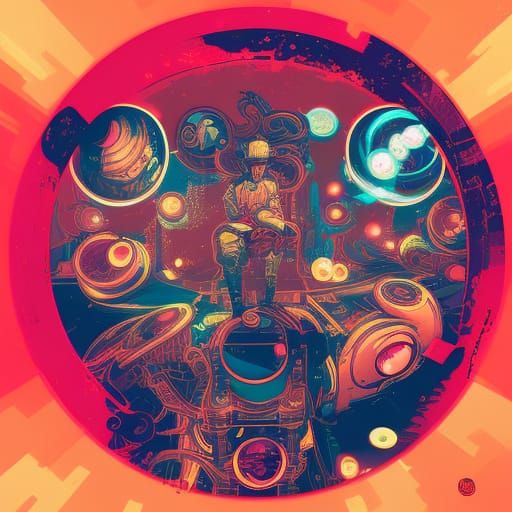 Glowing Circle Splash Art in Digital Style