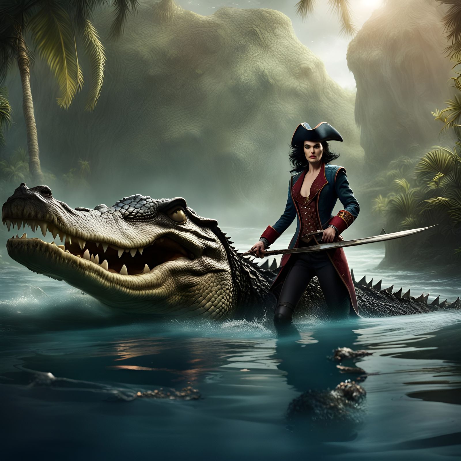 Female Captain Hook and the Ticking Crocodile