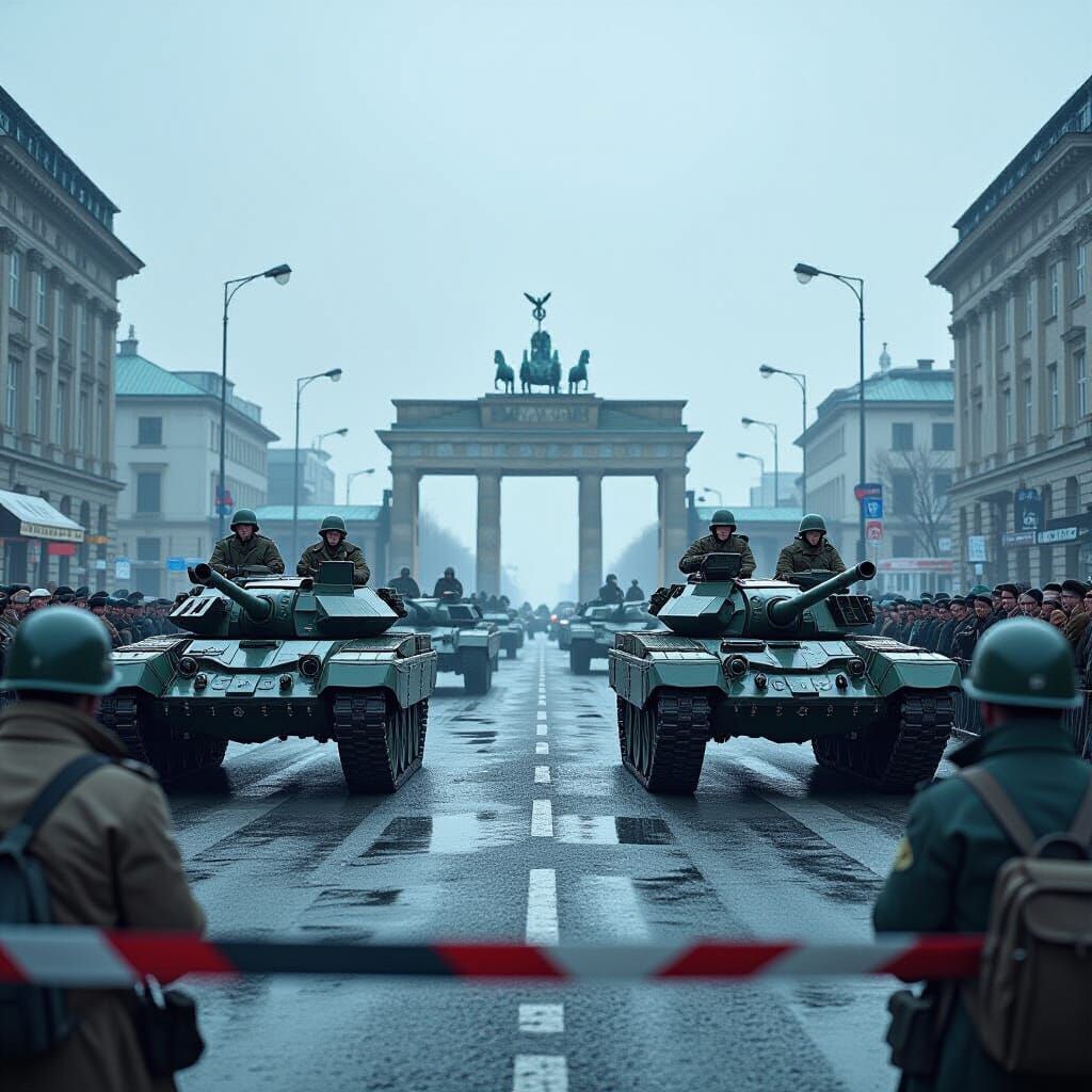Cold War Standoff: Tanks at Checkpoint Charlie