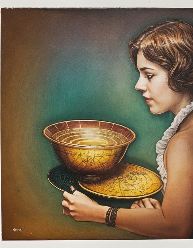 Woman Bends Down to Clean Up Kitchen Spill in Whimsical Norm...