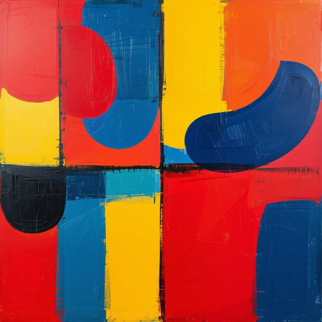 Vibrant Abstract Art with Flowing Organic Shapes