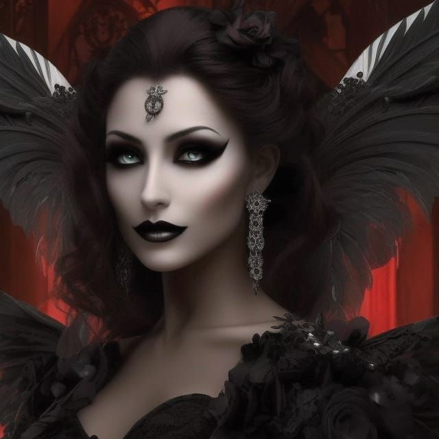 Beautiful Gothic Noble Woman with Stunning Features