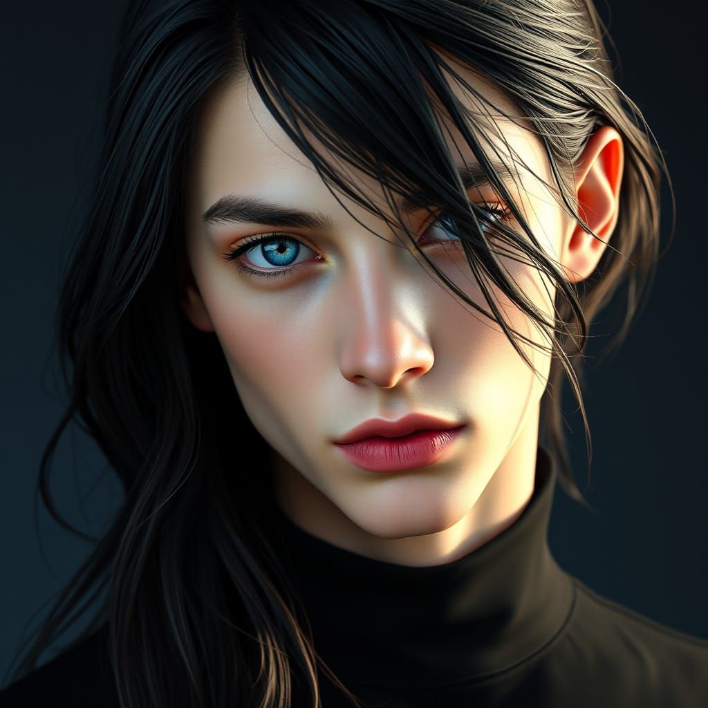 Ethereal Beauty in Black and Blue