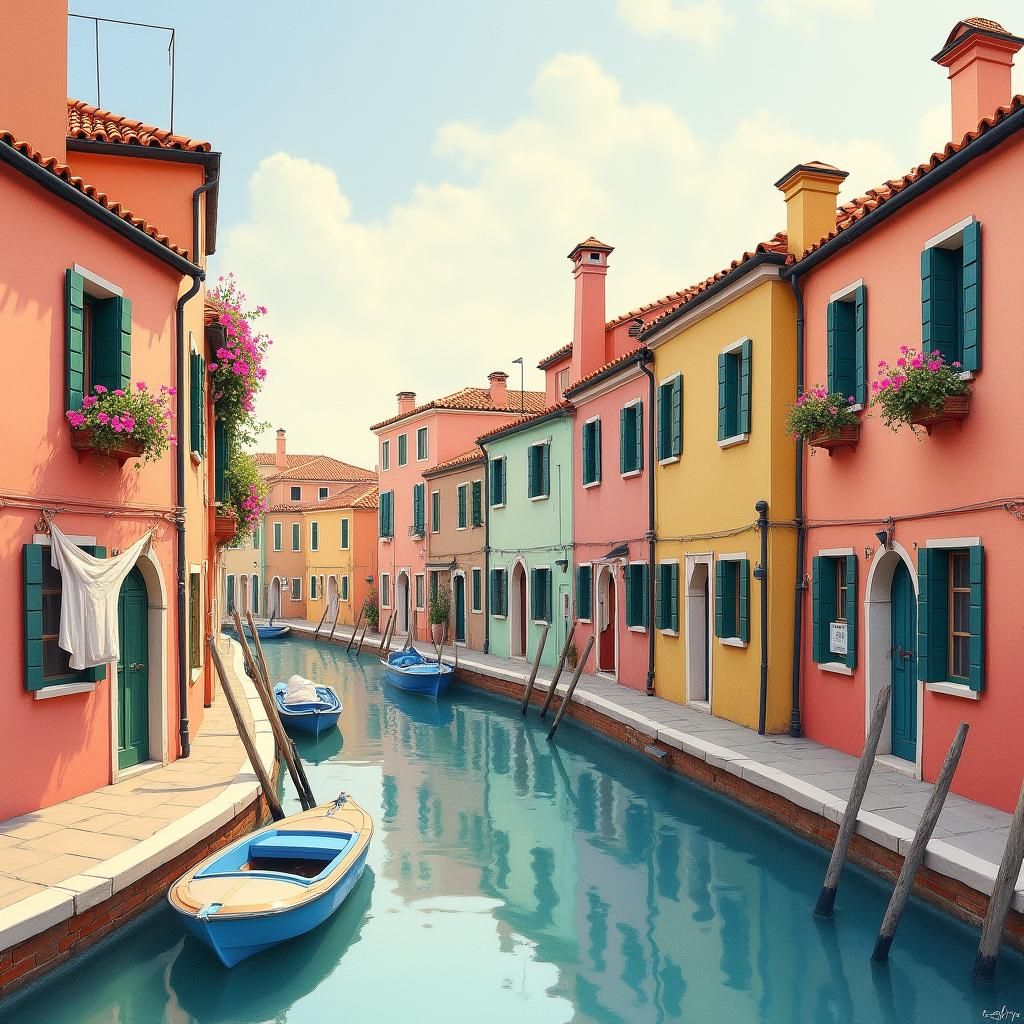 Charming Burano, Italy: Impressionistic Village Scene