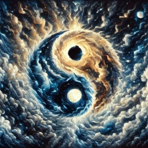 Blue Yin-Yang: Water and Fire in Harmony
