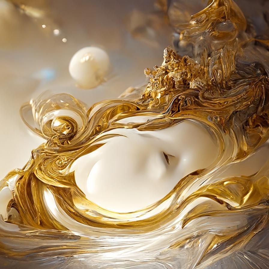 Magical Gilded Waterfalls in Rococo Hyperrealism