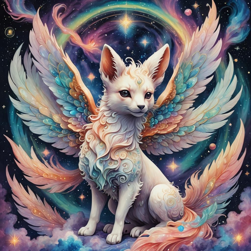 Ethereal Porcelain Vulpix with Cosmic Seraphim