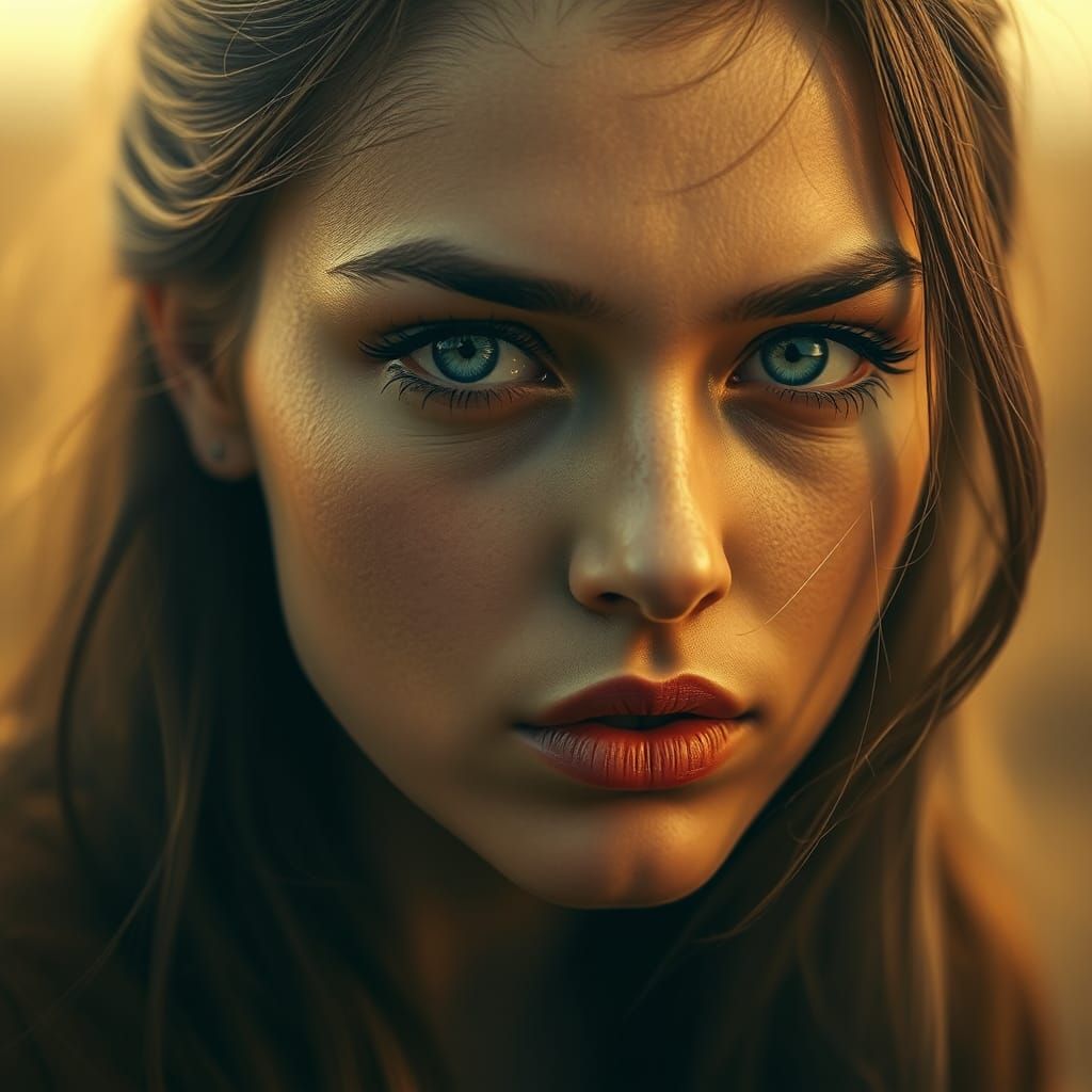 Woman's Portrait in Digital Cinematic Painting Style