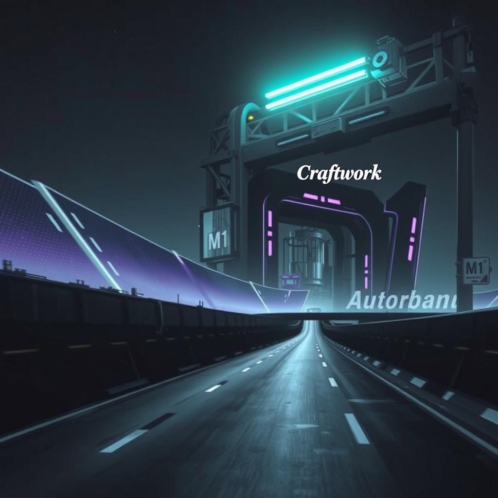 record sleeve for the band "Craftwork" with a picture of a motorway, The album title "Autoban" is also displayed